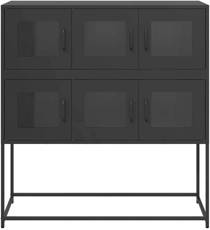 Šoninė spintelė, juodos spalvos, 100,5x39x107cm, plienas