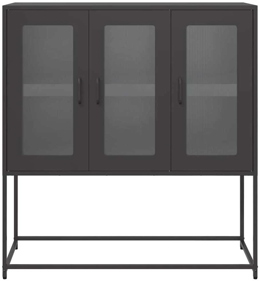 Šoninė spintelė, juodos spalvos, 100,5x39x107cm, plienas