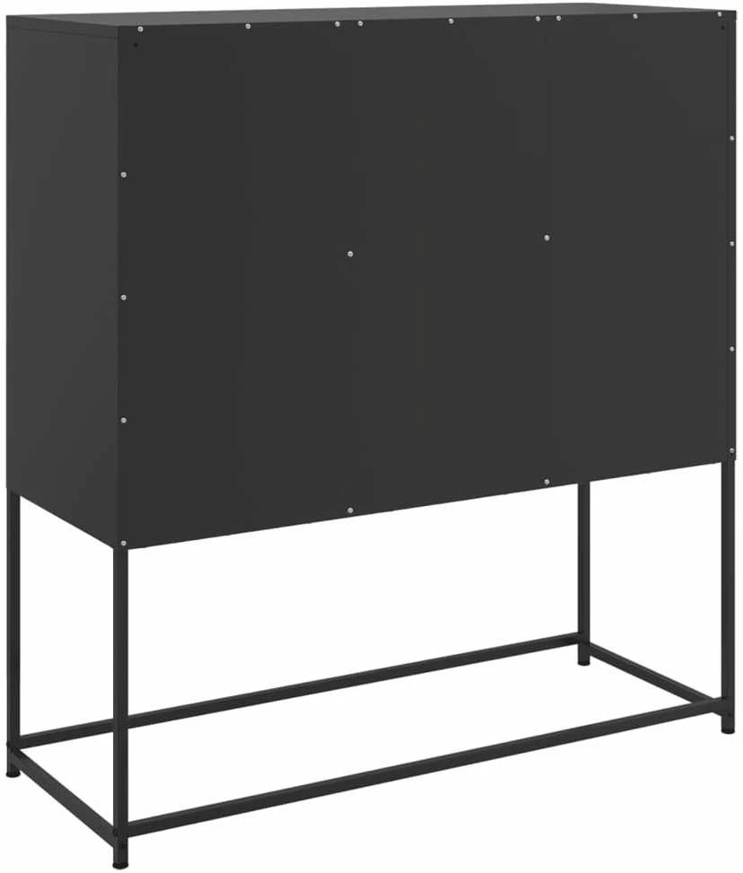 Šoninė spintelė, juodos spalvos, 100,5x39x107cm, plienas