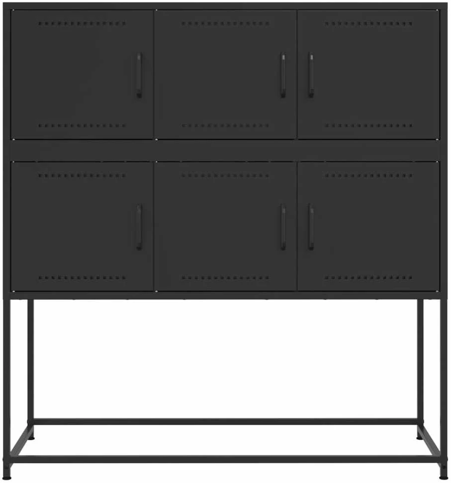 Šoninė spintelė, juodos spalvos, 100,5x39x107cm, plienas