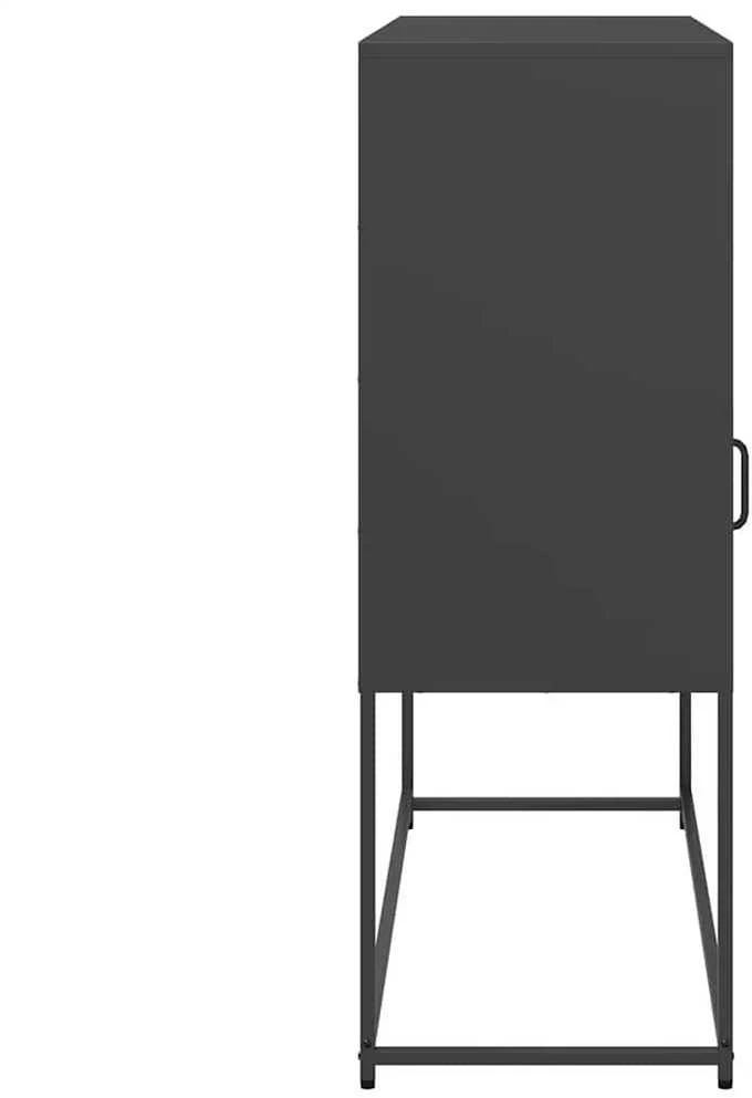 Šoninė spintelė, juodos spalvos, 100,5x39x107cm, plienas
