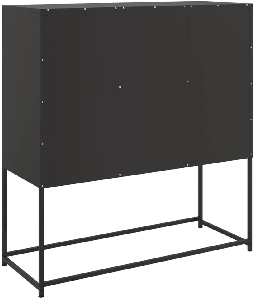 Šoninė spintelė, juodos spalvos, 100,5x39x107cm, plienas
