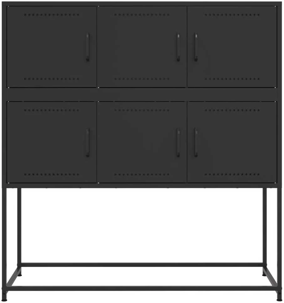 Šoninė spintelė, juodos spalvos, 100,5x39x107cm, plienas