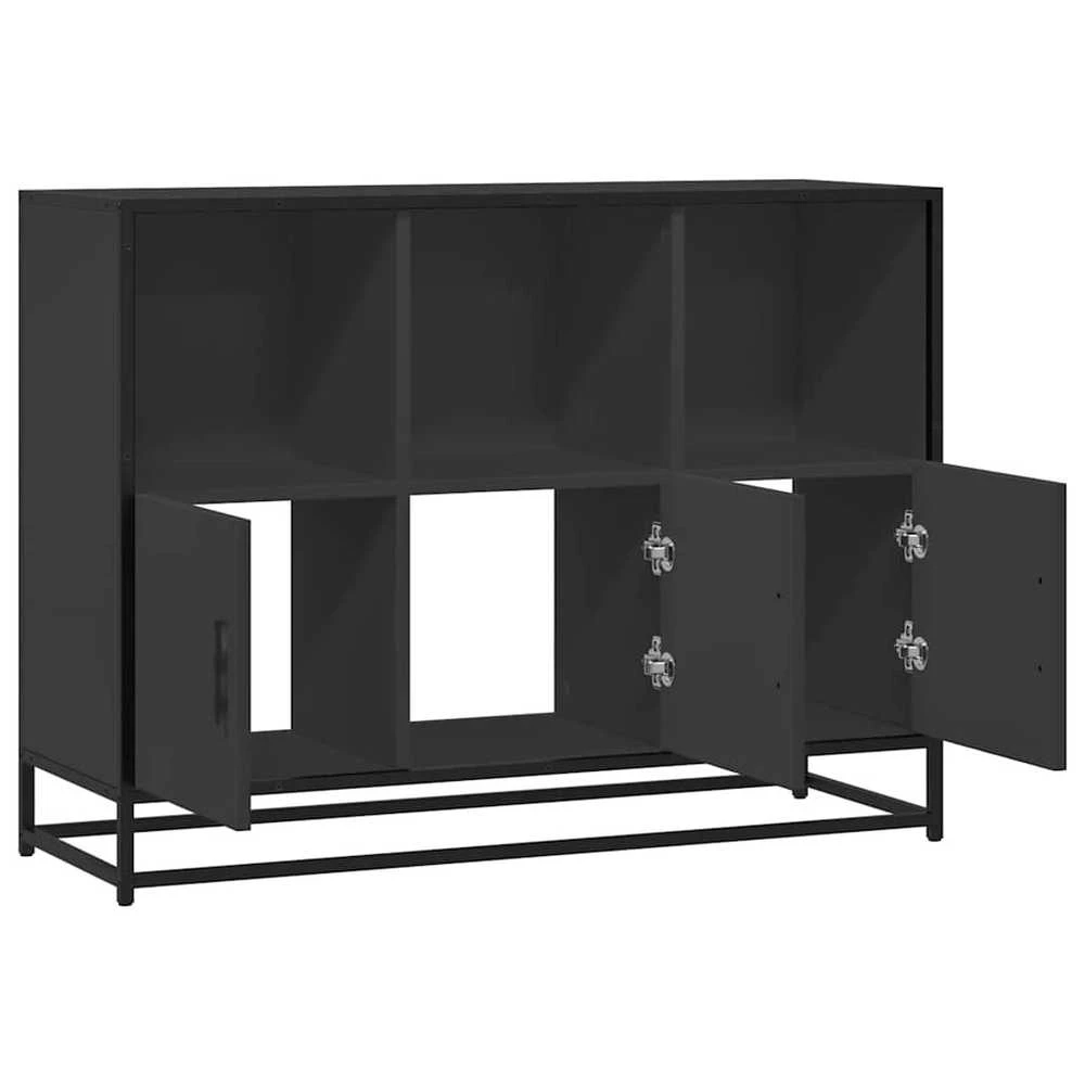 Šoninė spintelė, juodos spalvos, 100x35x76 cm, apdirbta mediena
