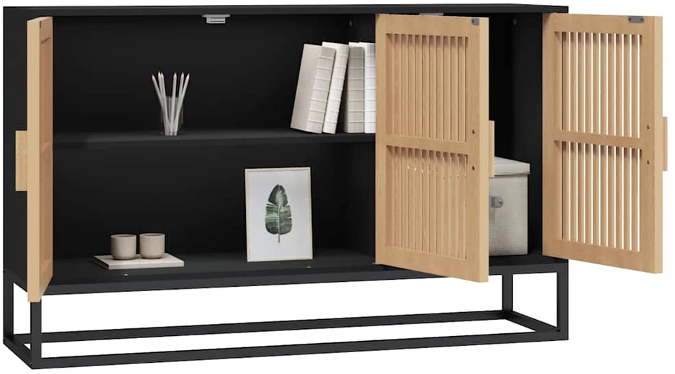 Šoninė spintelė, juodos spalvos, 105x30x65cm, apdirbta mediena