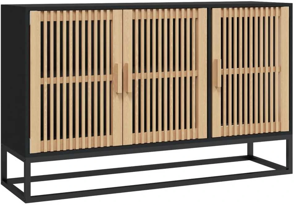 Šoninė spintelė, juodos spalvos, 105x30x65cm, apdirbta mediena