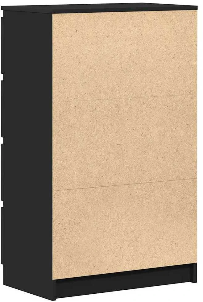 Šoninė spintelė, juodos spalvos, 60x35x98,5 cm, mediena