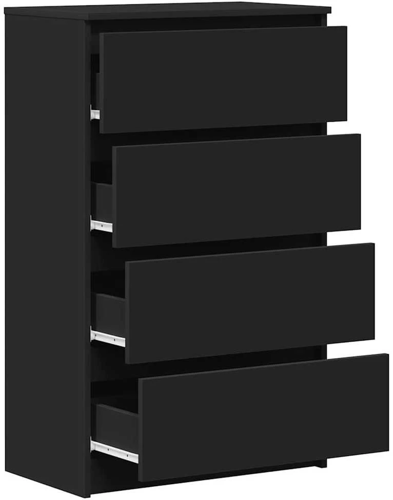Šoninė spintelė, juodos spalvos, 60x35x98,5 cm, mediena