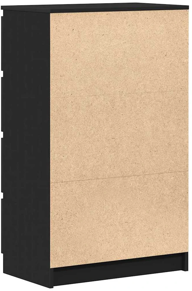 Šoninė spintelė, juodos spalvos, 60x35x98,5 cm, mediena