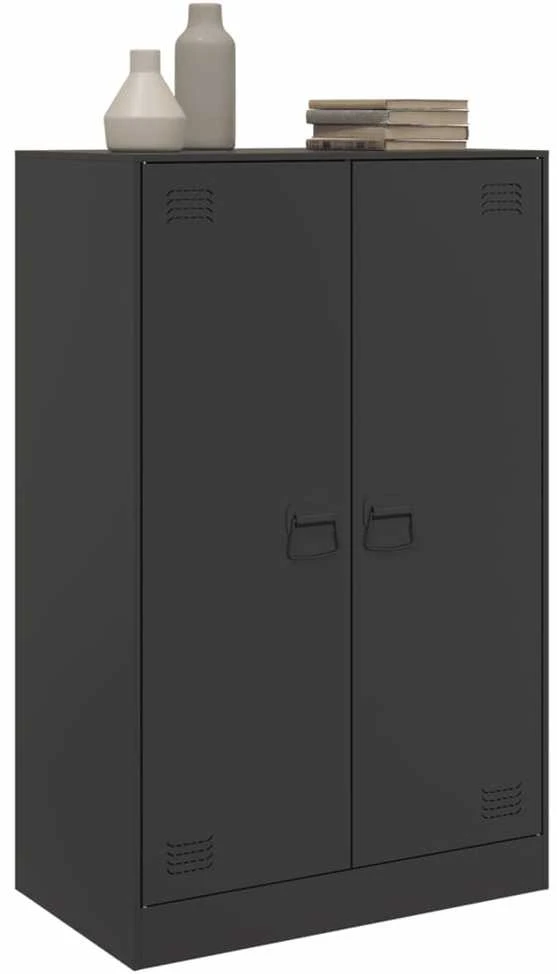 Šoninė spintelė, juodos spalvos, 67x39x107cm, plienas