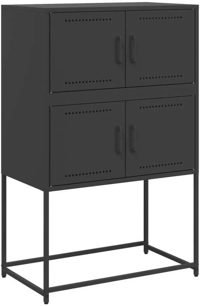 Šoninė spintelė, juodos spalvos, 68,5x38,5x107cm, plienas