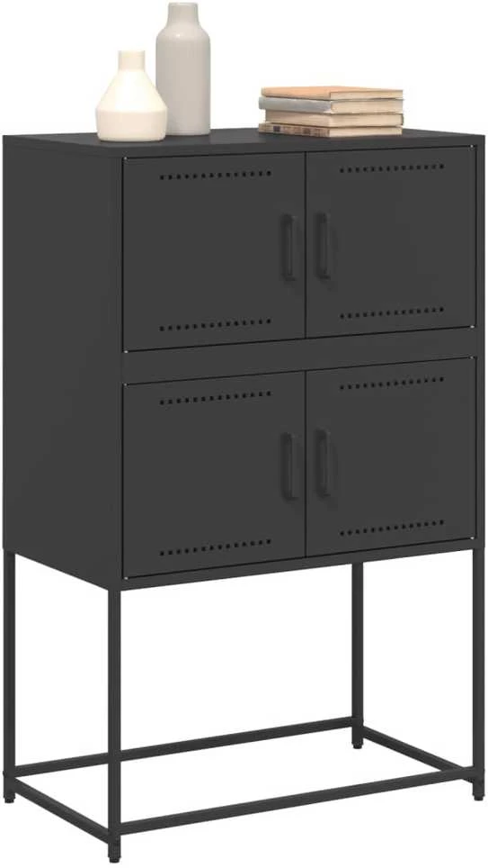Šoninė spintelė, juodos spalvos, 68,5x38,5x107cm, plienas