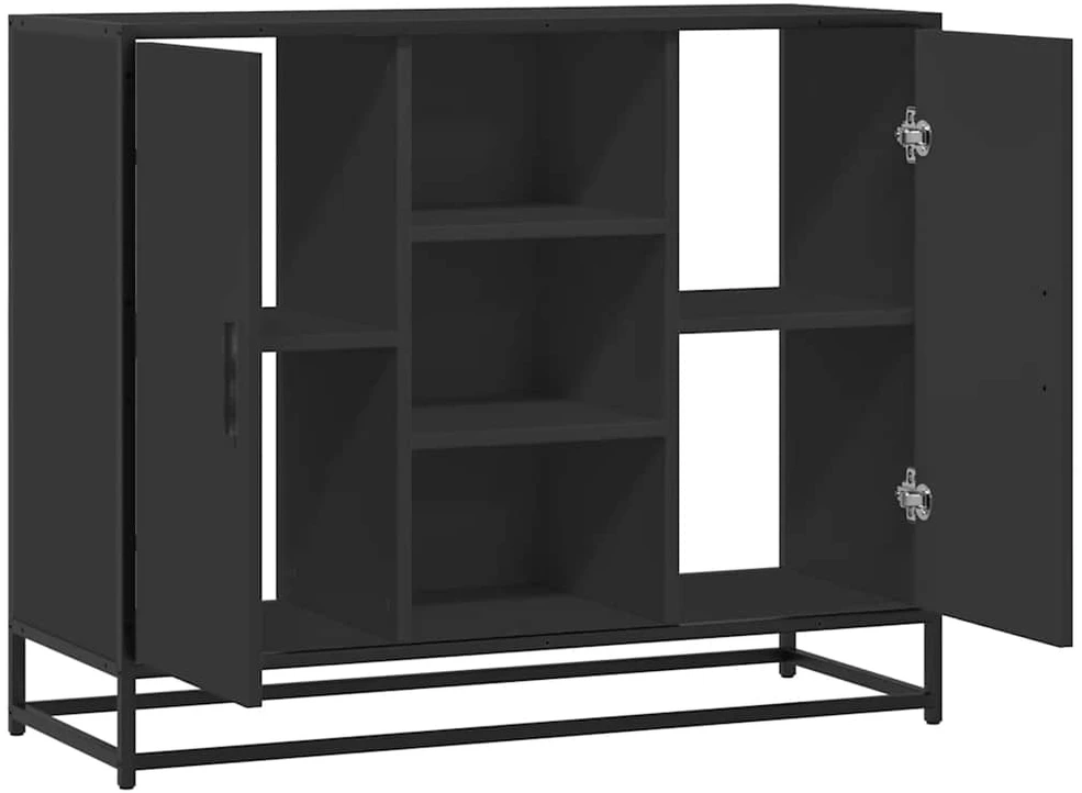 Šoninė spintelė, juodos spalvos, 92x35x76cm, apdirbta mediena