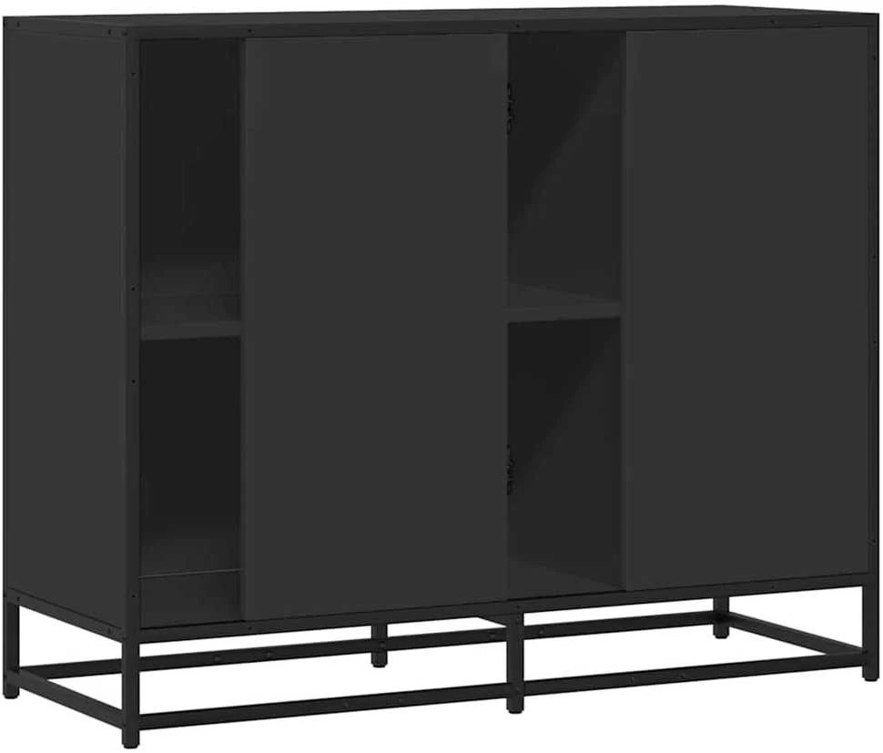 Šoninė spintelė, juodos spalvos, 92x35x76cm, apdirbta mediena