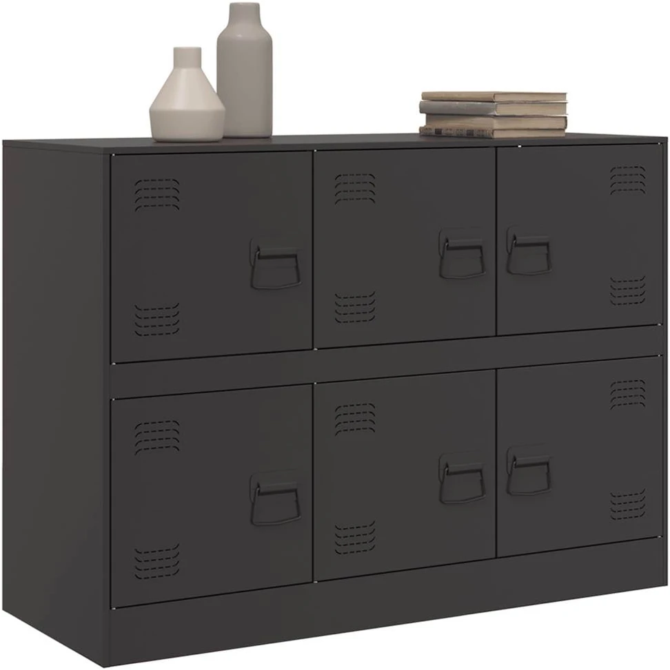 Šoninė spintelė, juodos spalvos, 99x39x73cm, plienas