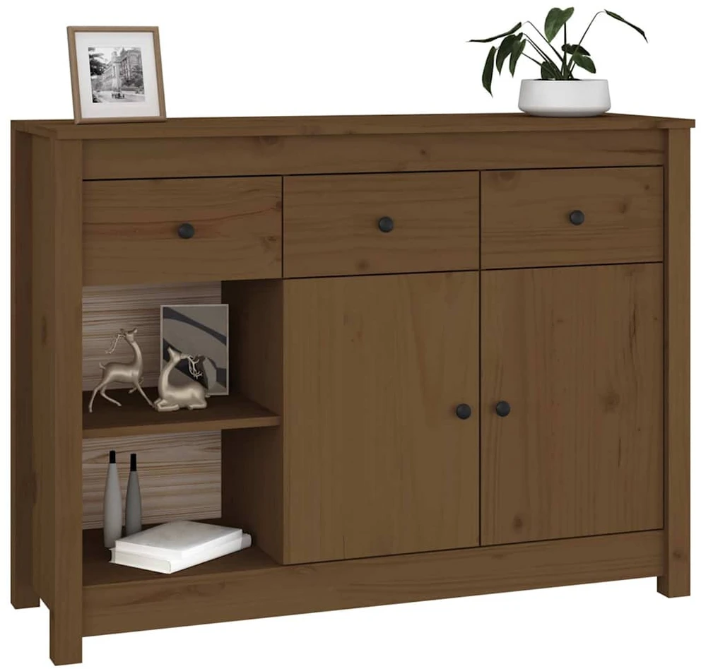 Šoninė spintelė, medaus ruda, 100x35x74cm, pušies masyvas
