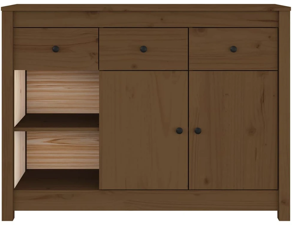 Šoninė spintelė, medaus ruda, 100x35x74cm, pušies masyvas