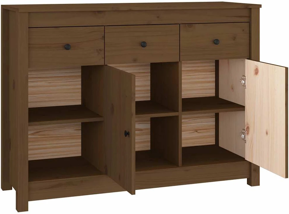 Šoninė spintelė, medaus ruda, 100x35x74cm, pušies masyvas