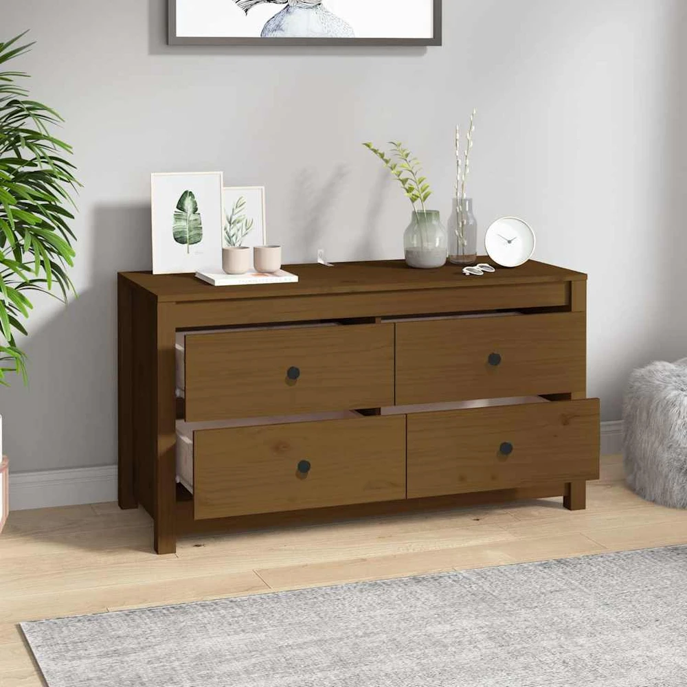 Šoninė spintelė, medaus ruda, 100x40x54cm, pušies masyvas