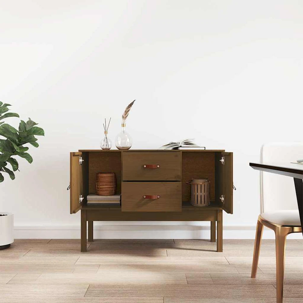 Šoninė spintelė, medaus ruda, 110x40x78cm, pušies masyvas