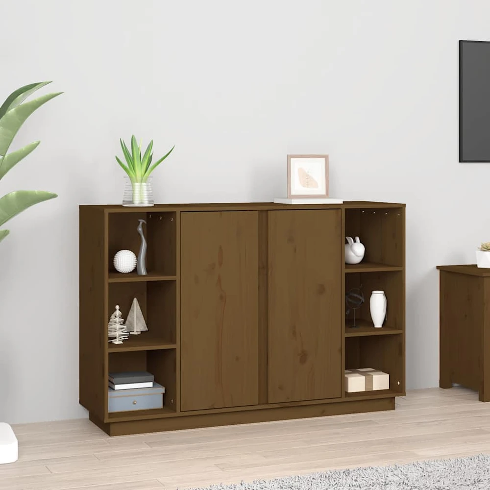 Šoninė spintelė, medaus ruda, 120x35x80cm, pušies masyvas