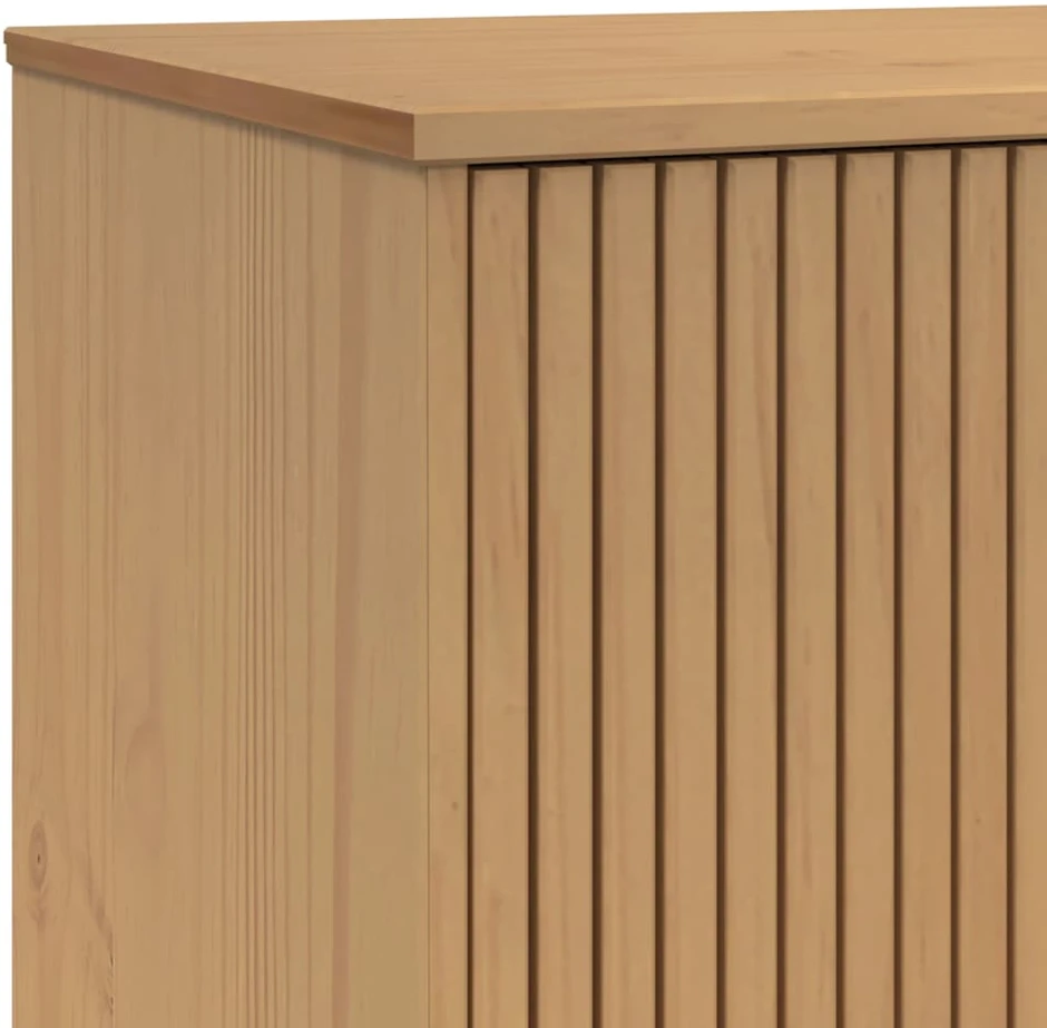 Šoninė spintelė OLDEN, balta/ruda, 114x43x73,5cm, pušis