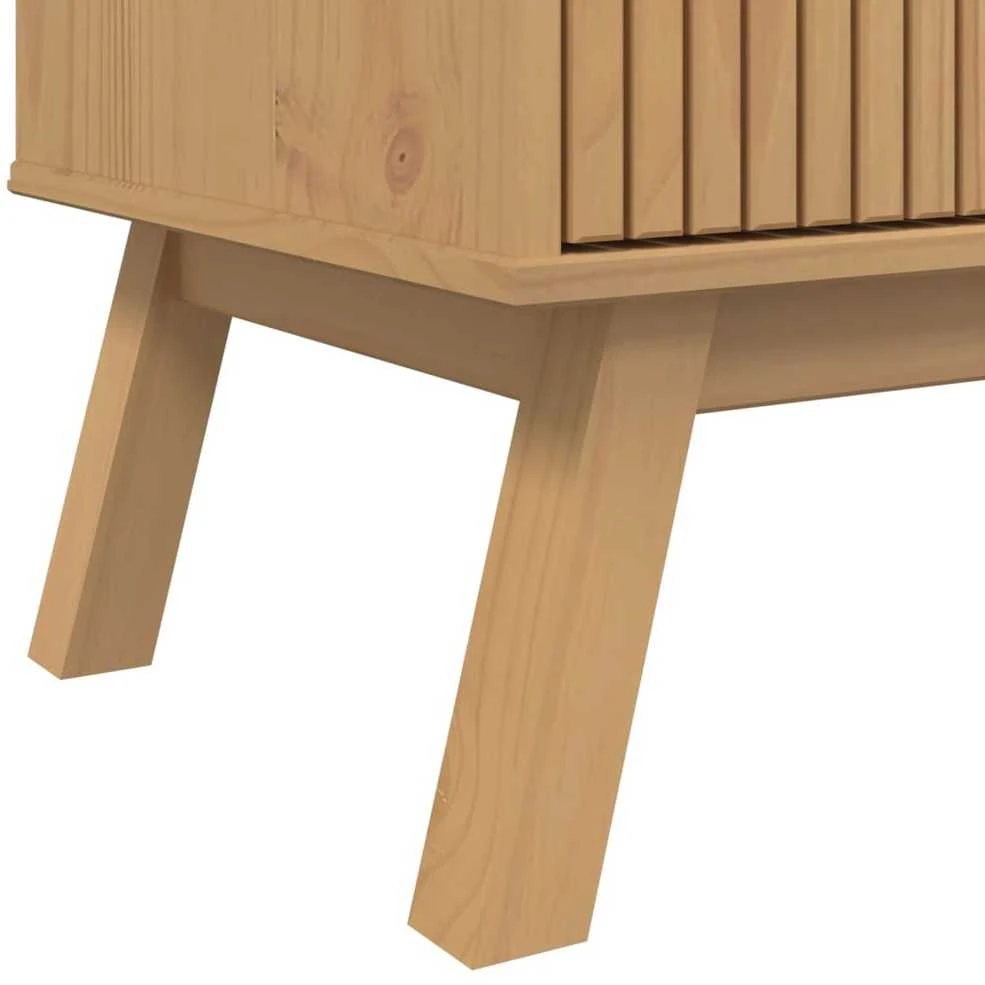 Šoninė spintelė OLDEN, balta/ruda, 114x43x73,5cm, pušis