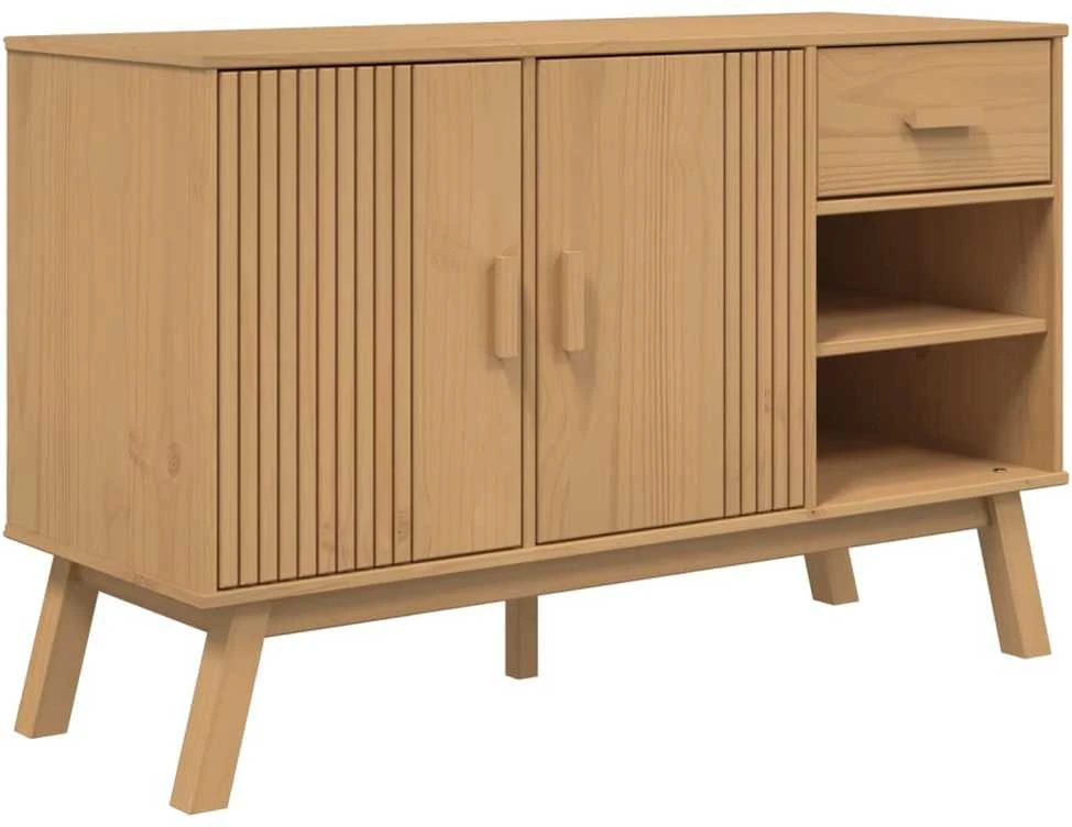 Šoninė spintelė OLDEN, ruda, 114x43x73,5cm, pušies masyvas
