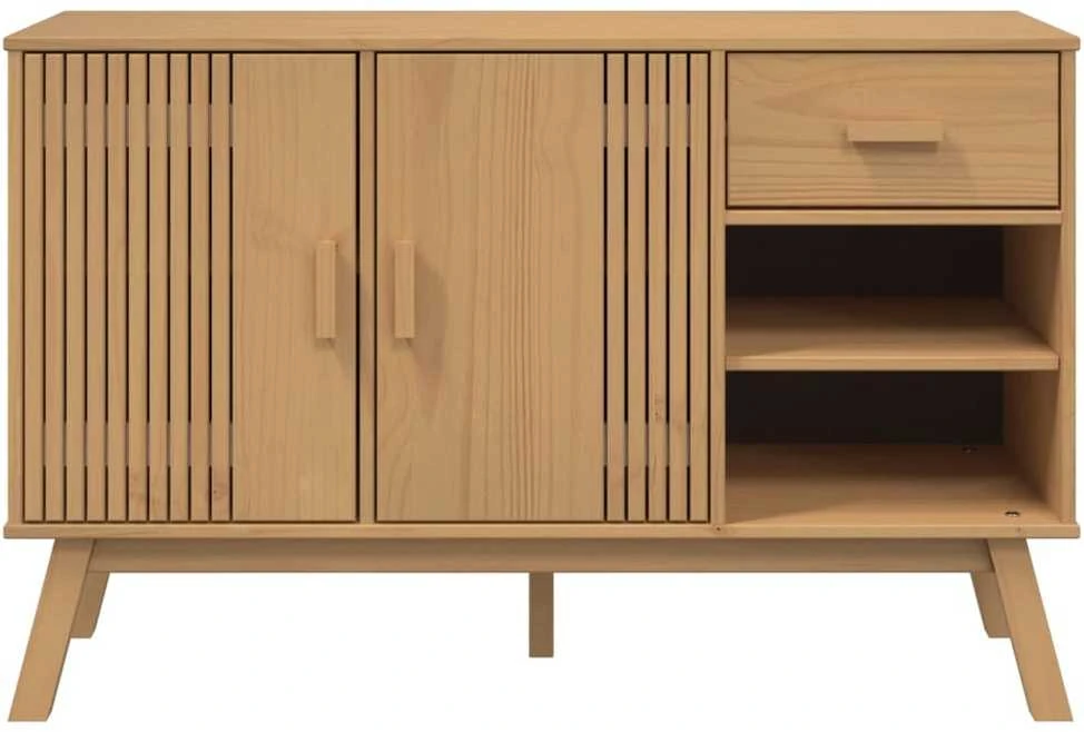 Šoninė spintelė OLDEN, ruda, 114x43x73,5cm, pušies masyvas