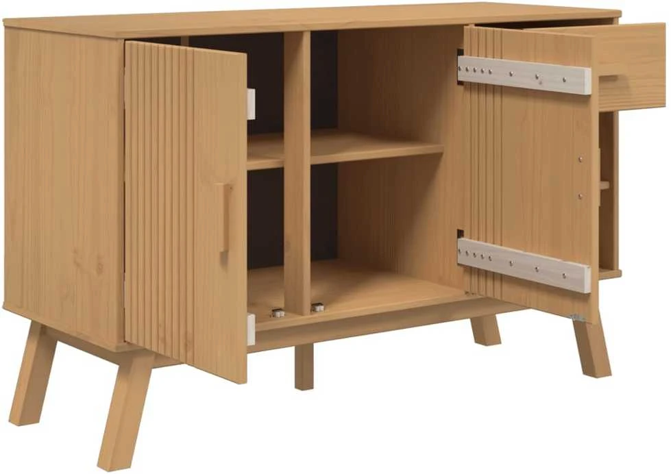 Šoninė spintelė OLDEN, ruda, 114x43x73,5cm, pušies masyvas