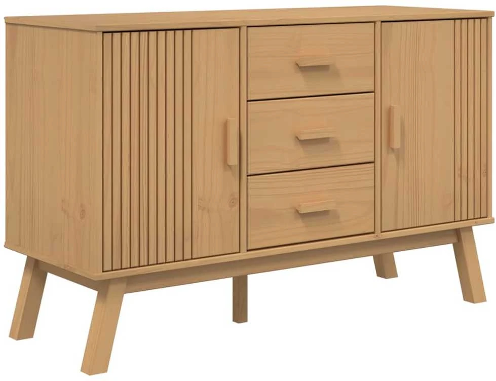 Šoninė spintelė OLDEN, ruda, 114x43x73,5cm, pušies masyvas