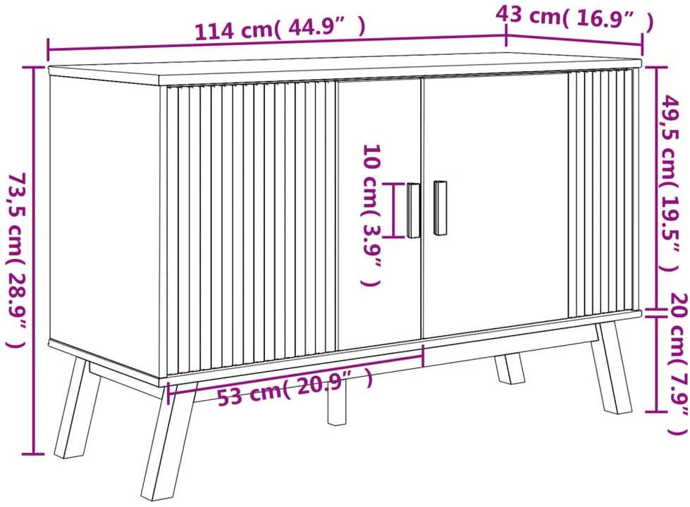 Šoninė spintelė OLDEN, ruda, 114x43x73,5cm, pušies masyvas