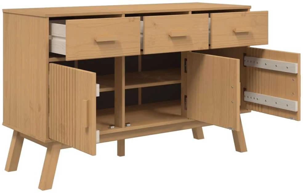 Šoninė spintelė OLDEN, ruda, 114x43x73,5cm, pušies masyvas