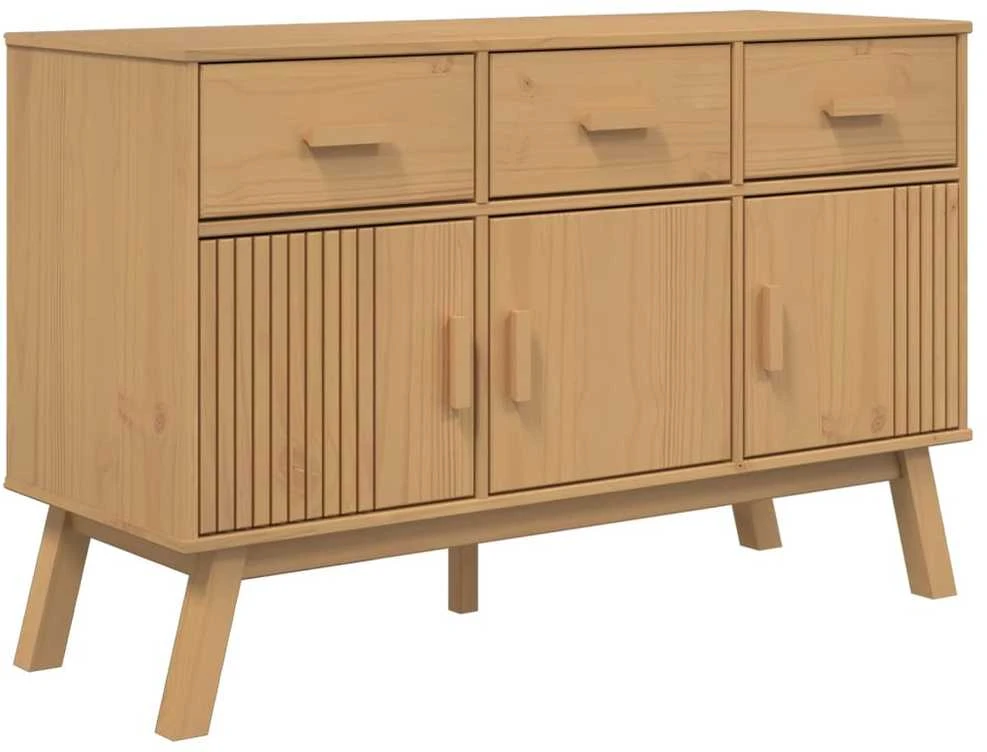 Šoninė spintelė OLDEN, ruda, 114x43x73,5cm, pušies masyvas