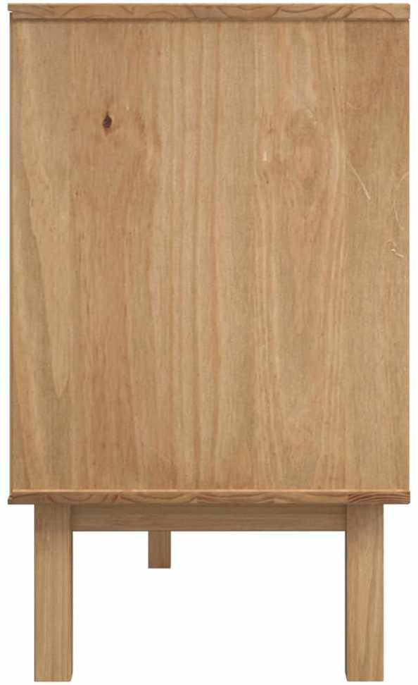 Šoninė spintelė OTTA, ruda/balta, 114x43x73,5cm, pušies masyvas