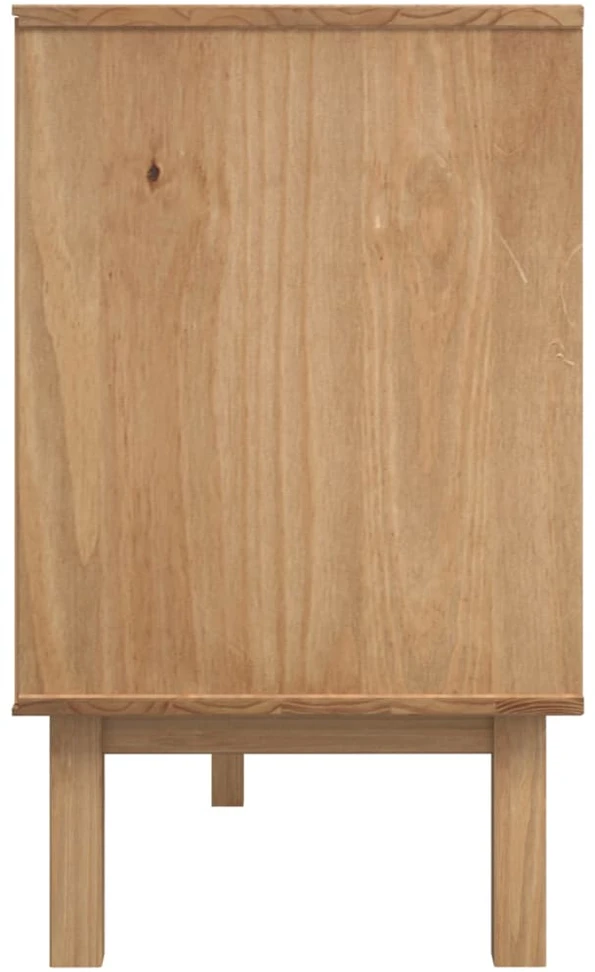 Šoninė spintelė OTTA, ruda/balta, 114x43x73,5cm, pušies masyvas