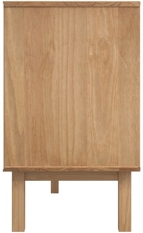 Šoninė spintelė OTTA, ruda/balta, 114x43x73,5cm, pušies masyvas