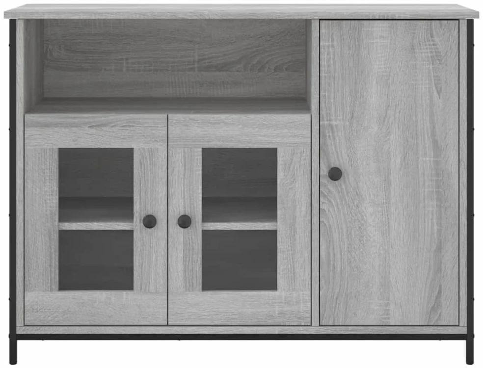 Šoninė spintelė, pilka ąžuolo, 100x35x75cm, apdirbta mediena