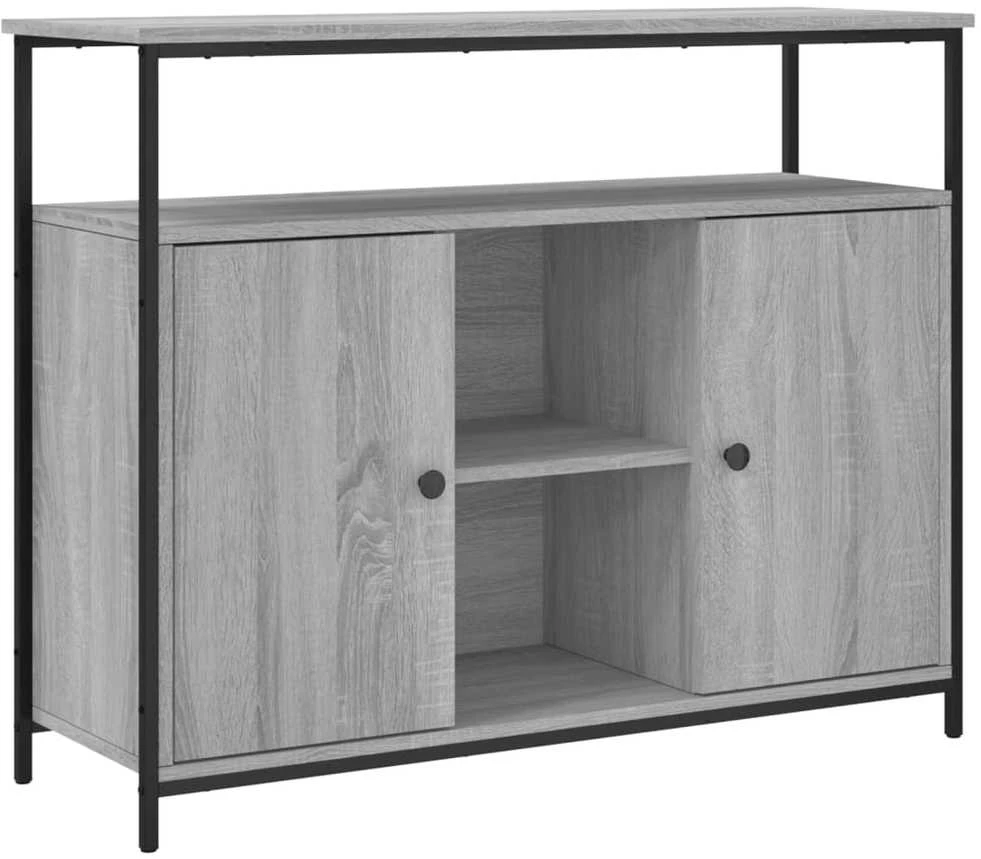 Šoninė spintelė, pilka ąžuolo, 100x35x80cm, apdirbta mediena