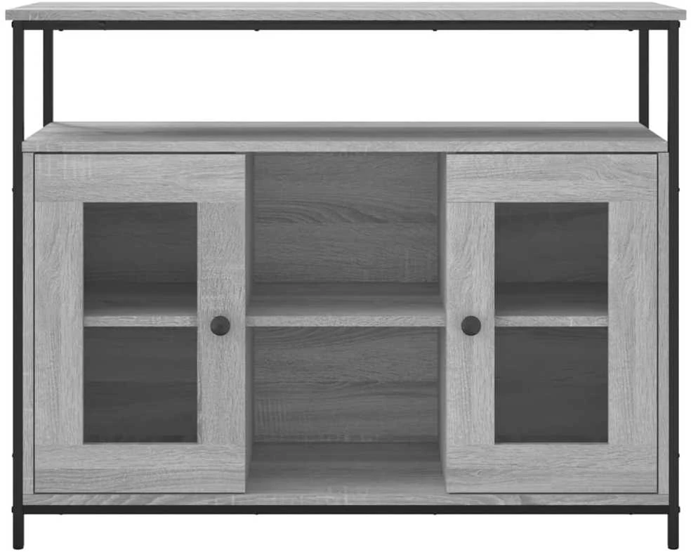 Šoninė spintelė, pilka ąžuolo, 100x35x80cm, apdirbta mediena