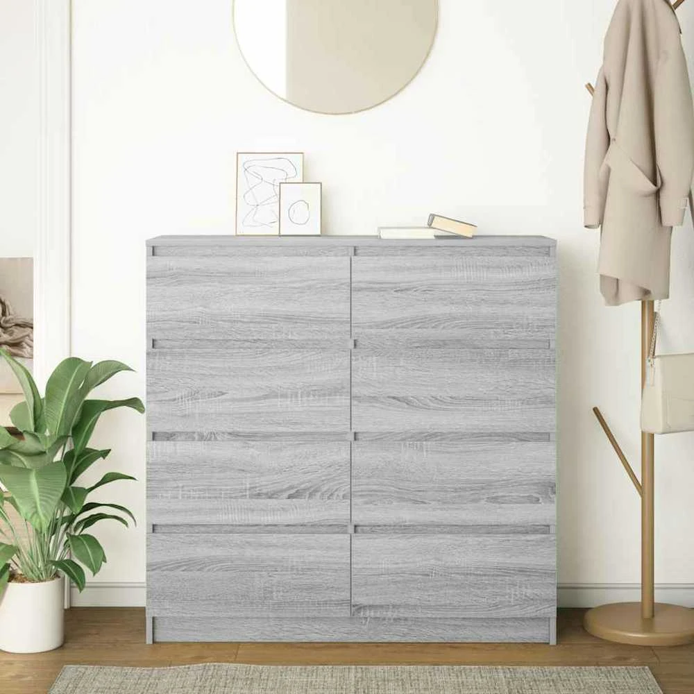 Šoninė spintelė, pilka ąžuolo, 100x35x99 cm, apdirbta mediena