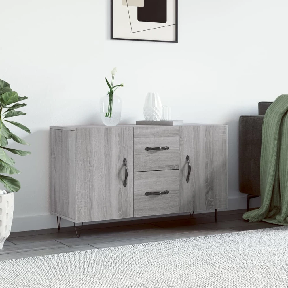 Šoninė spintelė, pilka ąžuolo, 100x36x60cm, apdirbta mediena