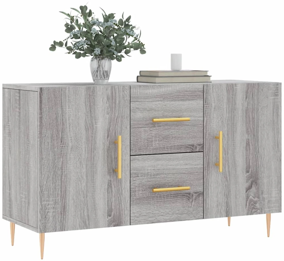 Šoninė spintelė, pilka ąžuolo, 100x36x60cm, apdirbta mediena