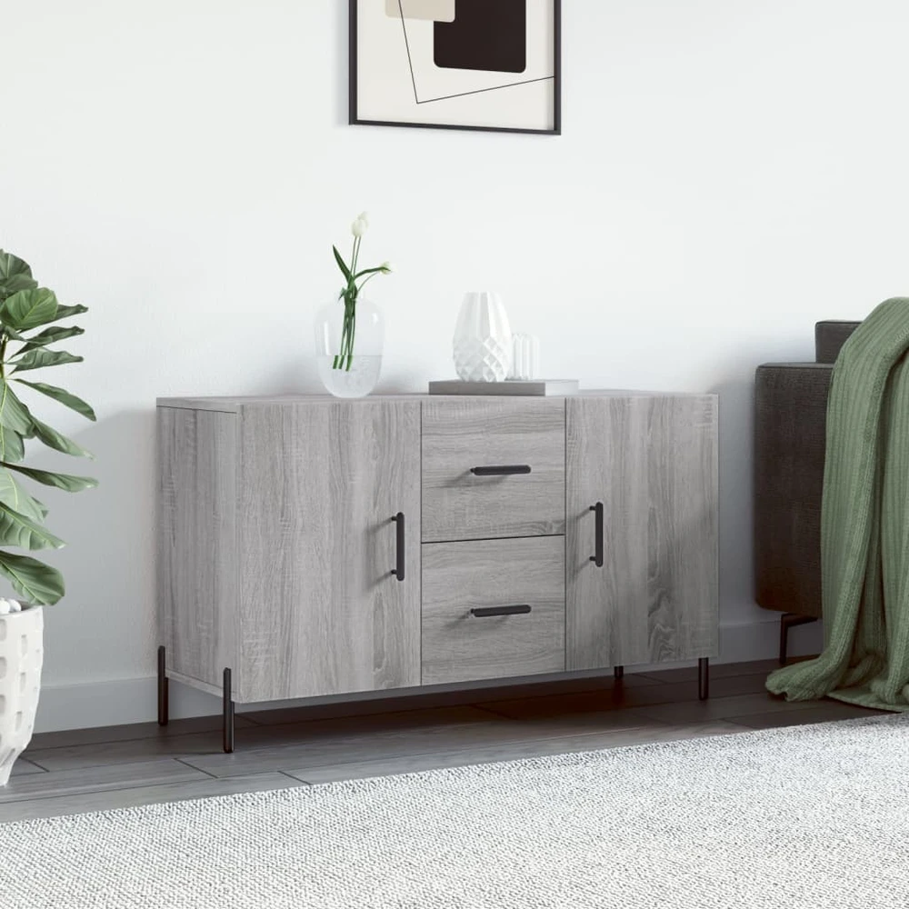 Šoninė spintelė, pilka ąžuolo, 100x36x60cm, apdirbta mediena