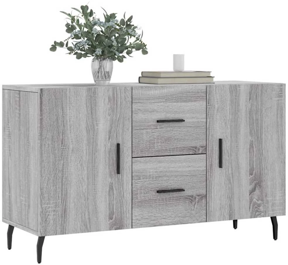 Šoninė spintelė, pilka ąžuolo, 100x36x60cm, apdirbta mediena