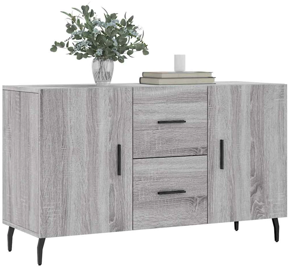 Šoninė spintelė, pilka ąžuolo, 100x36x60cm, apdirbta mediena