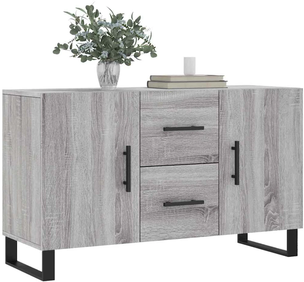Šoninė spintelė, pilka ąžuolo, 100x36x60cm, apdirbta mediena