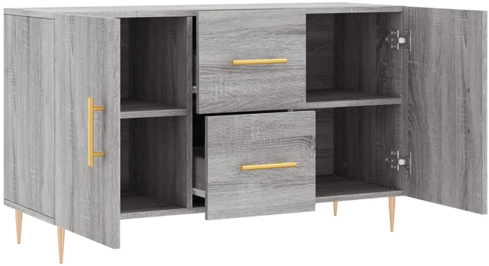 Šoninė spintelė, pilka ąžuolo, 100x36x60cm, apdirbta mediena
