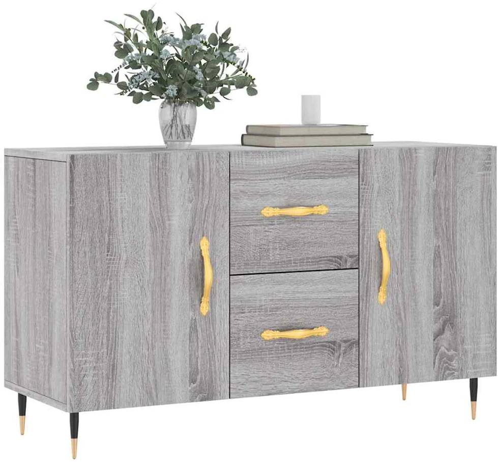 Šoninė spintelė, pilka ąžuolo, 100x36x60cm, apdirbta mediena