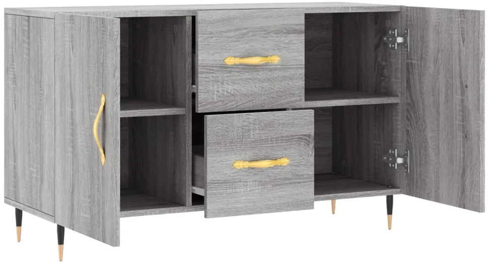 Šoninė spintelė, pilka ąžuolo, 100x36x60cm, apdirbta mediena